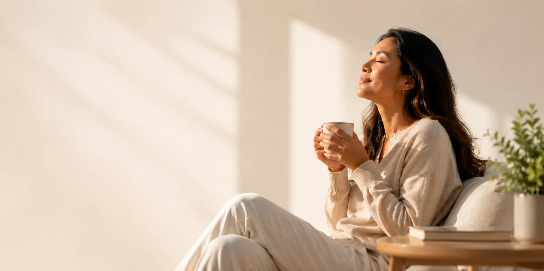 Person relaxing with steady energy thanks to consistent glucose control