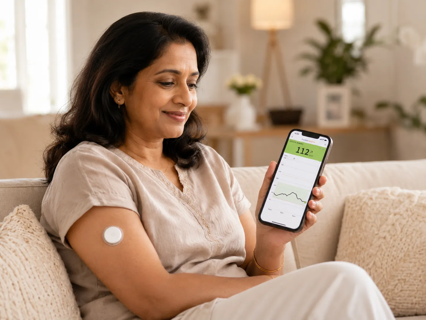 Patient tracking glucose levels using Continuous Glucose Monitoring (CGM) sensor for Lyxaa Diabetes Remission Program